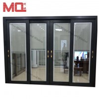 exterior door aluminum balcony sliding glass door with blinds