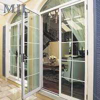 Made in China Professional Powder Coated 5mm+9/12/27A+5mm Tempered Glass Aluminum Double Swing Door