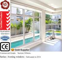 Aluminium australian standard windows with chain winder| Double glazed awning windows