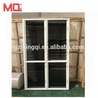 Top quality aluminum adjustable glass louver window with metal mosquito net